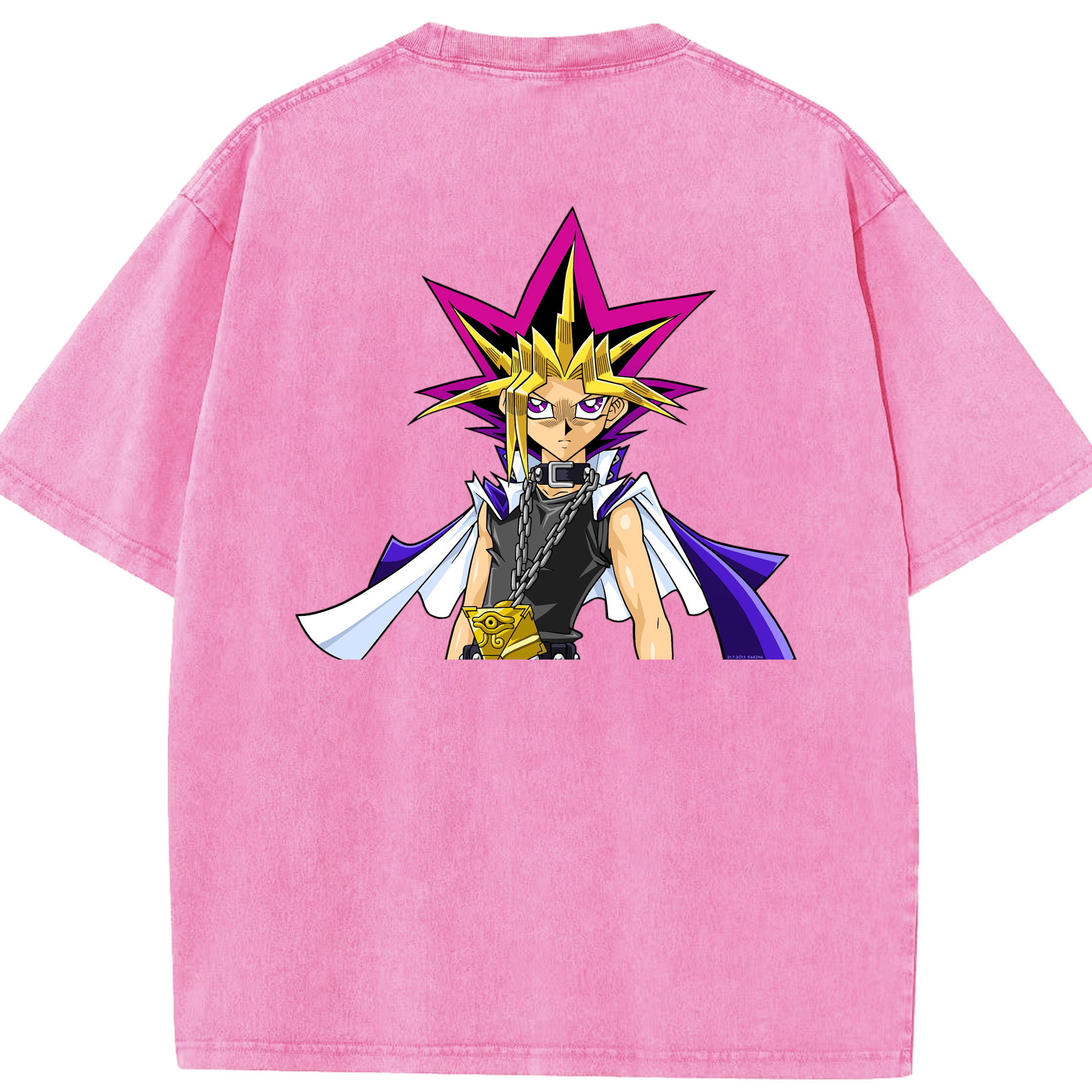 （画像用） 遊☆戯☆王 Yu-Gi-Oh! 綿100% ヴィンテージ風 半袖Tシャツ（背面プリント）